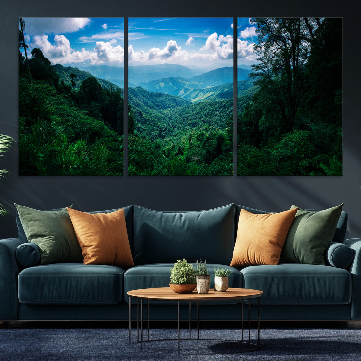 Tropical Jungle Wall Art Canvas Print – Framed Lush Valley