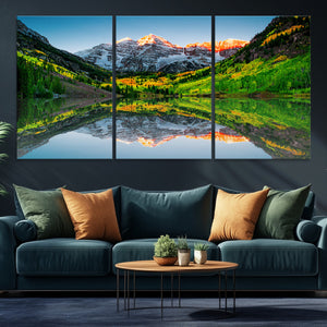 Majestic Snow-Capped Peaks Wall Art Canvas Print, Vibrant