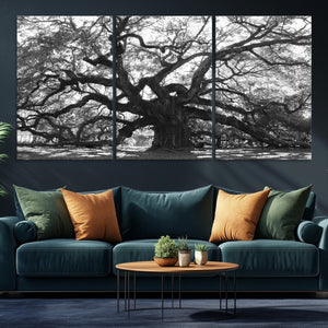 Ancient Oak Wall Art Canvas Print, Majestic Twisted Branches