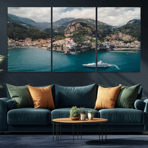 Amalfi Coast Wall Art – Framed Italian Seaside Canvas