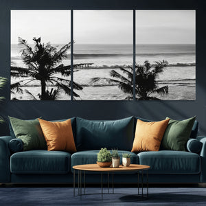 Tropical Coastline Wall Art Canvas Print – Framed Palm Trees