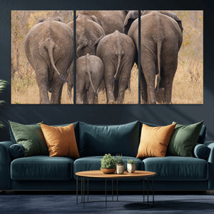 Wild Elephant Wall Art Canvas Print