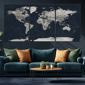 Colorful Watercolor World Map Canvas Print – Vibrant Framed
