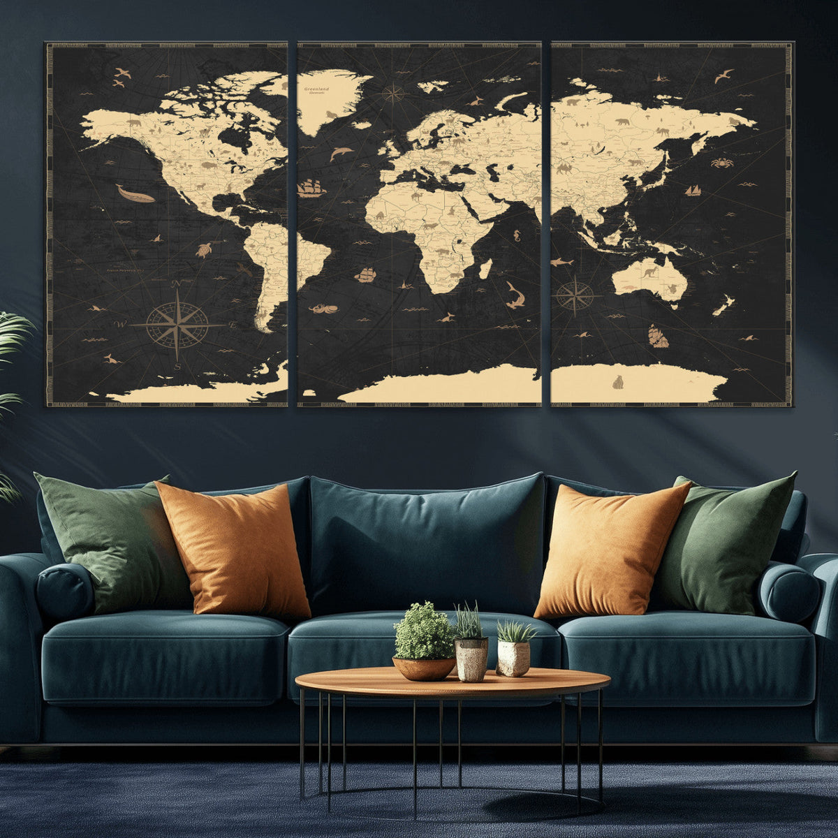 World Map Canvas Print – Detailed Map of the World Wall Art