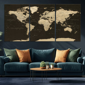World Map Canvas Print – Framed World Map Wall Art for