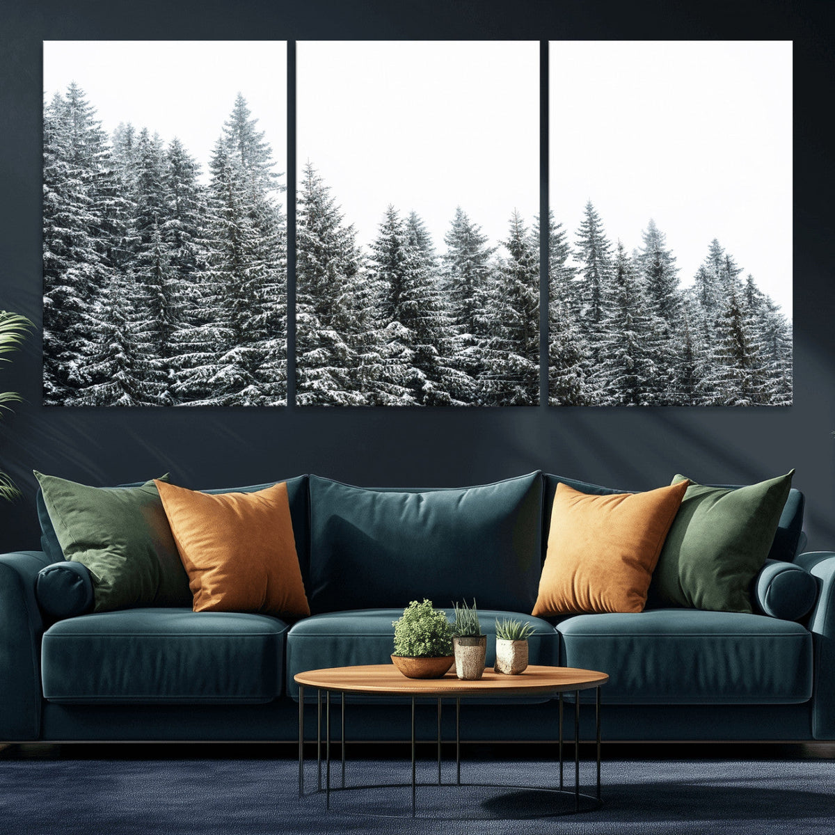 Misty Mountain Forest Canvas Print, Foggy Pine Trees Nature