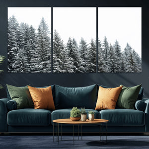 Misty Mountain Forest Canvas Print, Foggy Pine Trees Nature