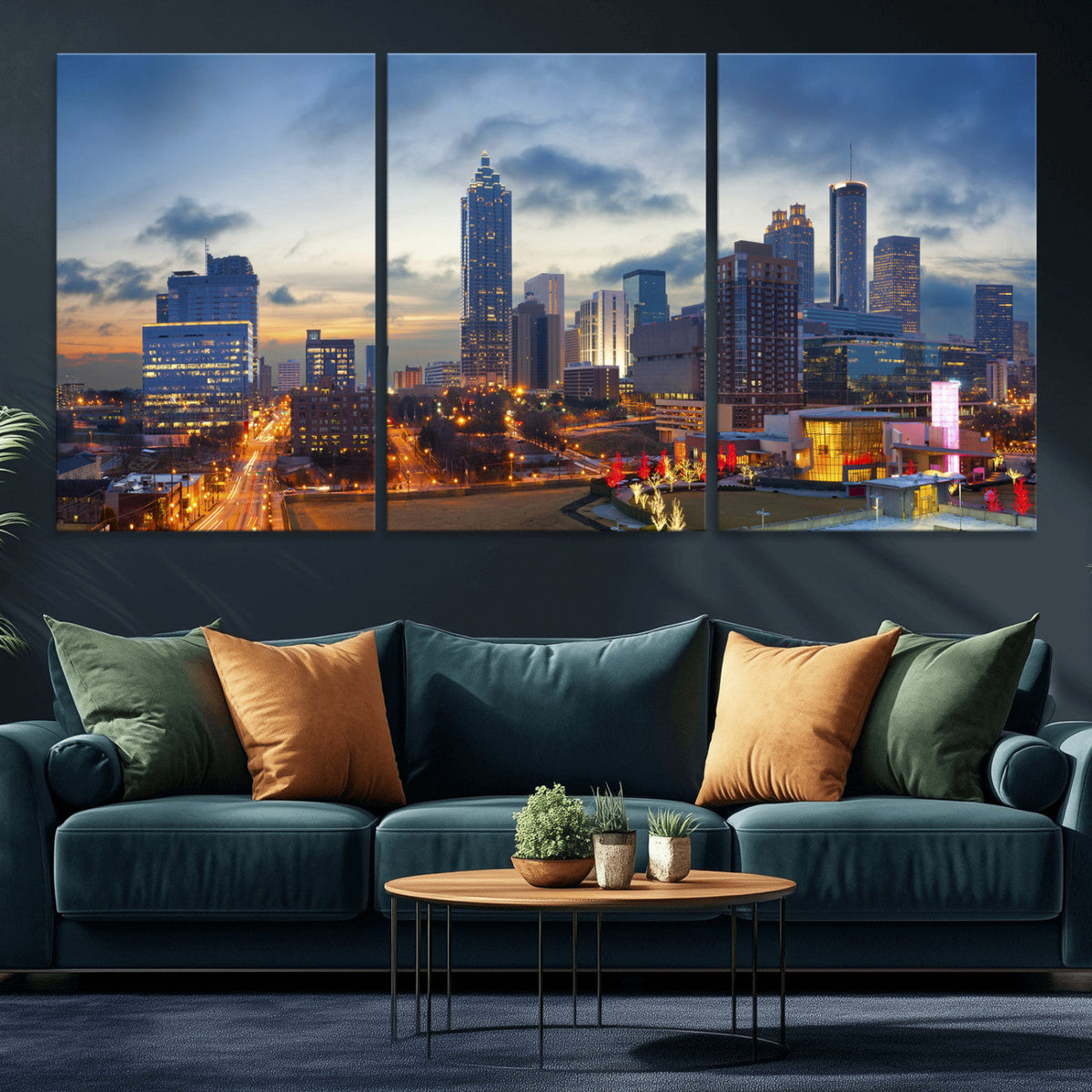 Atlanta Skyline Wall Art Canvas Print, Atlanta Downtown