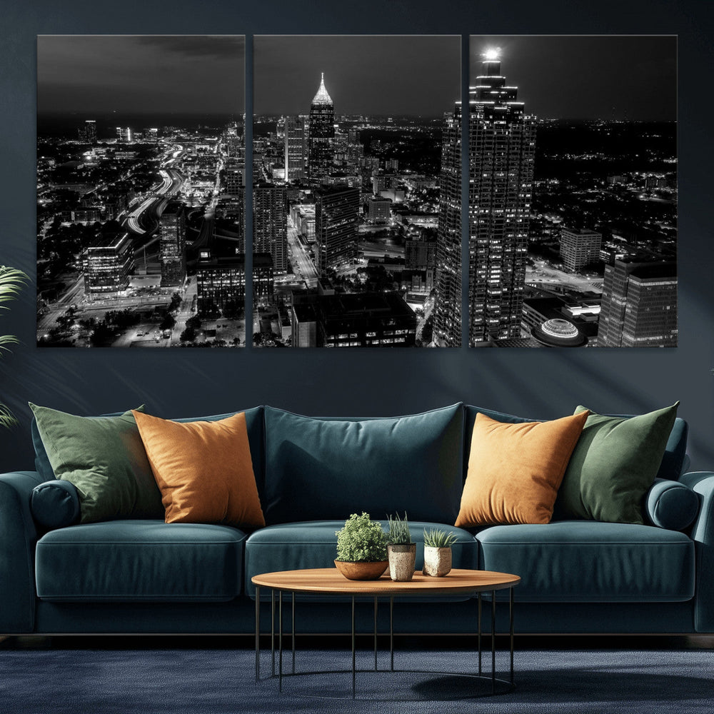 Atlanta Skyline Wall Art Canvas Print, Atlanta Downtown