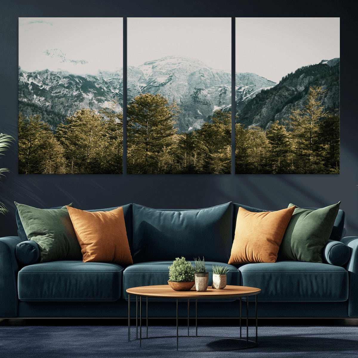 Mountain Forest Wall Art Canvas Print, Alpine Landscape
