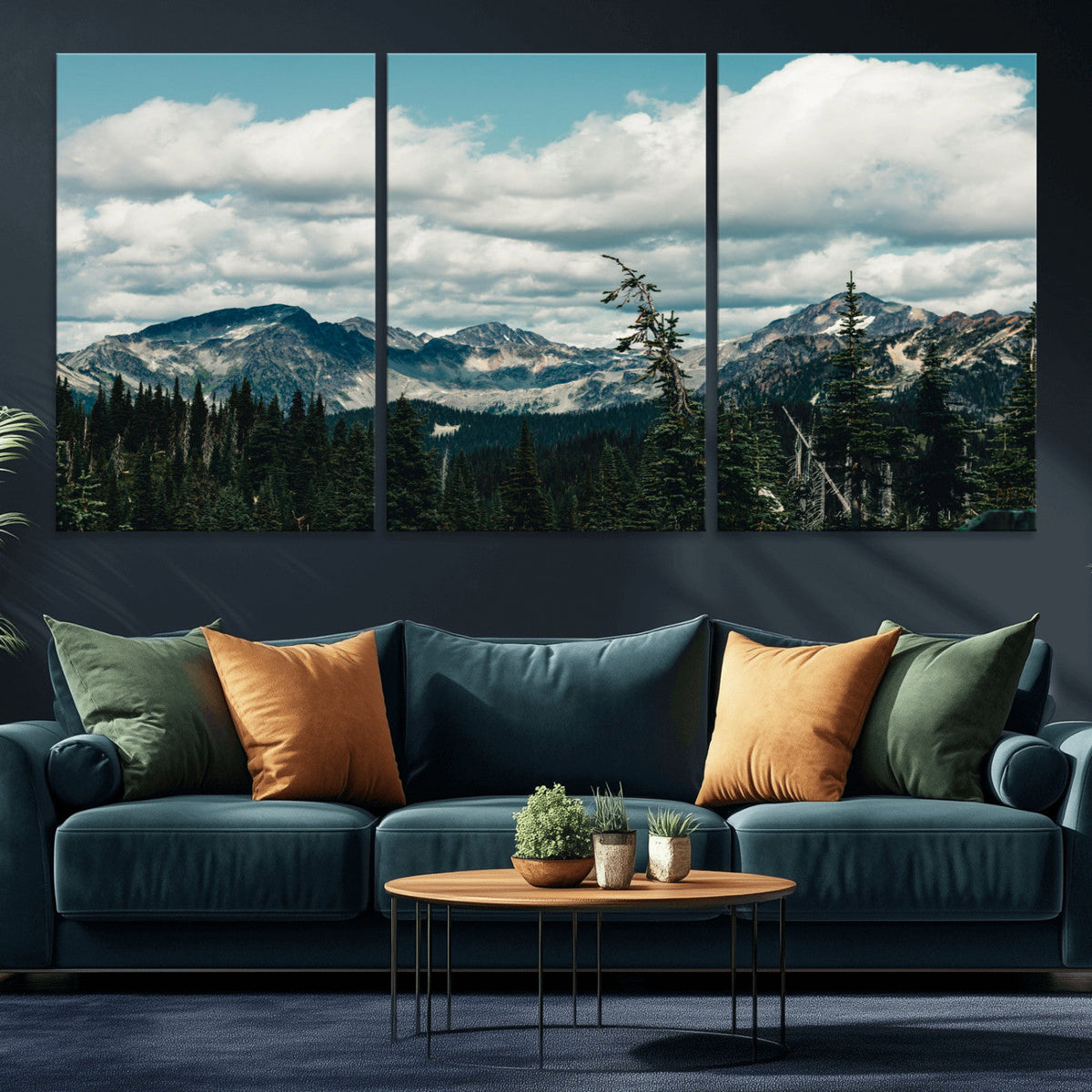 Mountain Forest Wall Art Canvas Print, Alpine Pine Tree