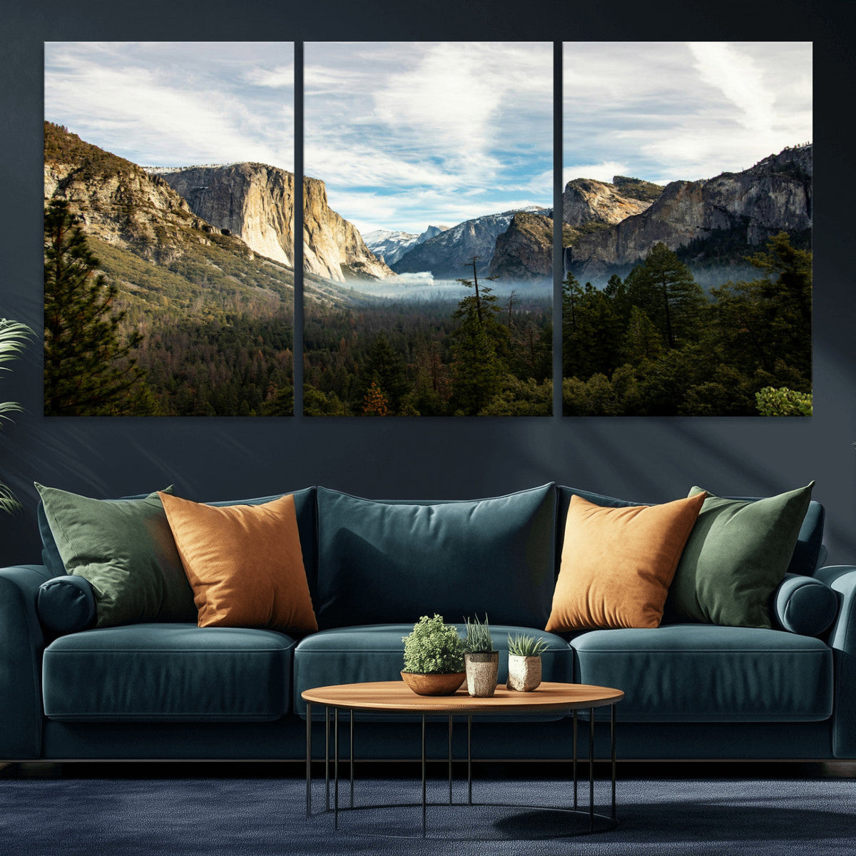 Yosemite Valley Mountain Wall Art Canvas Print, Granite