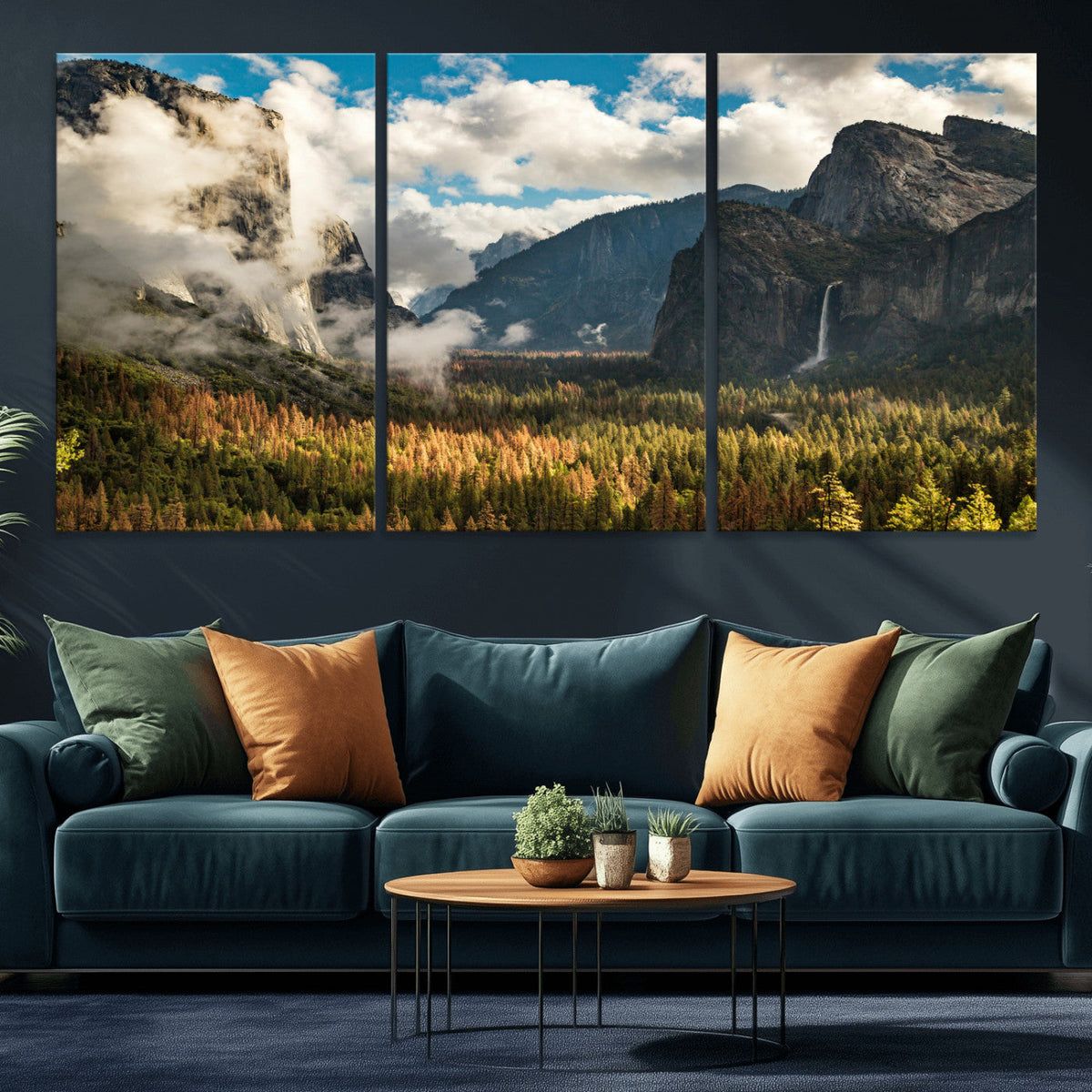 Yosemite Valley River Wall Art Canvas Print