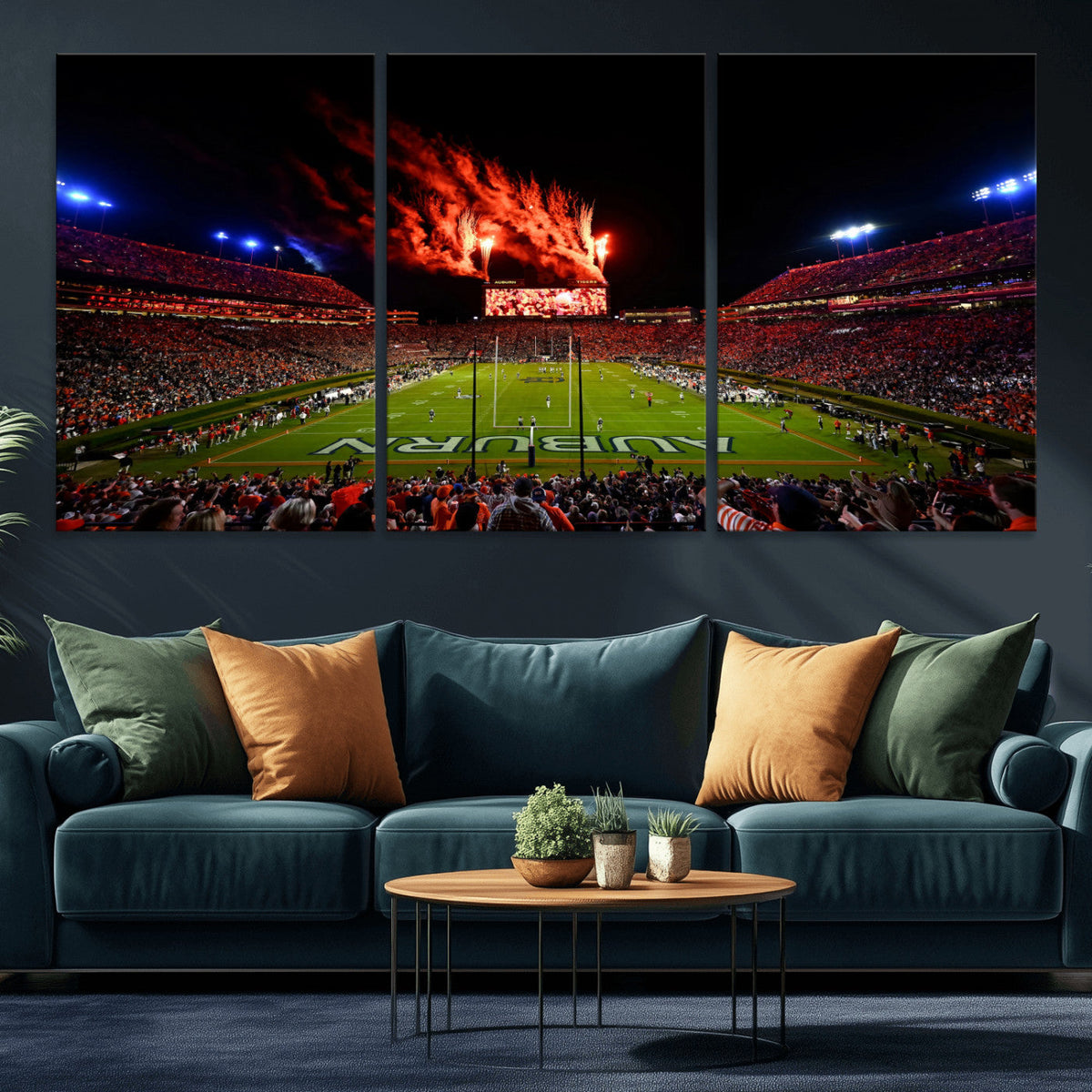 Auburn Stadium Wall Art Canvas Print, College Football Night