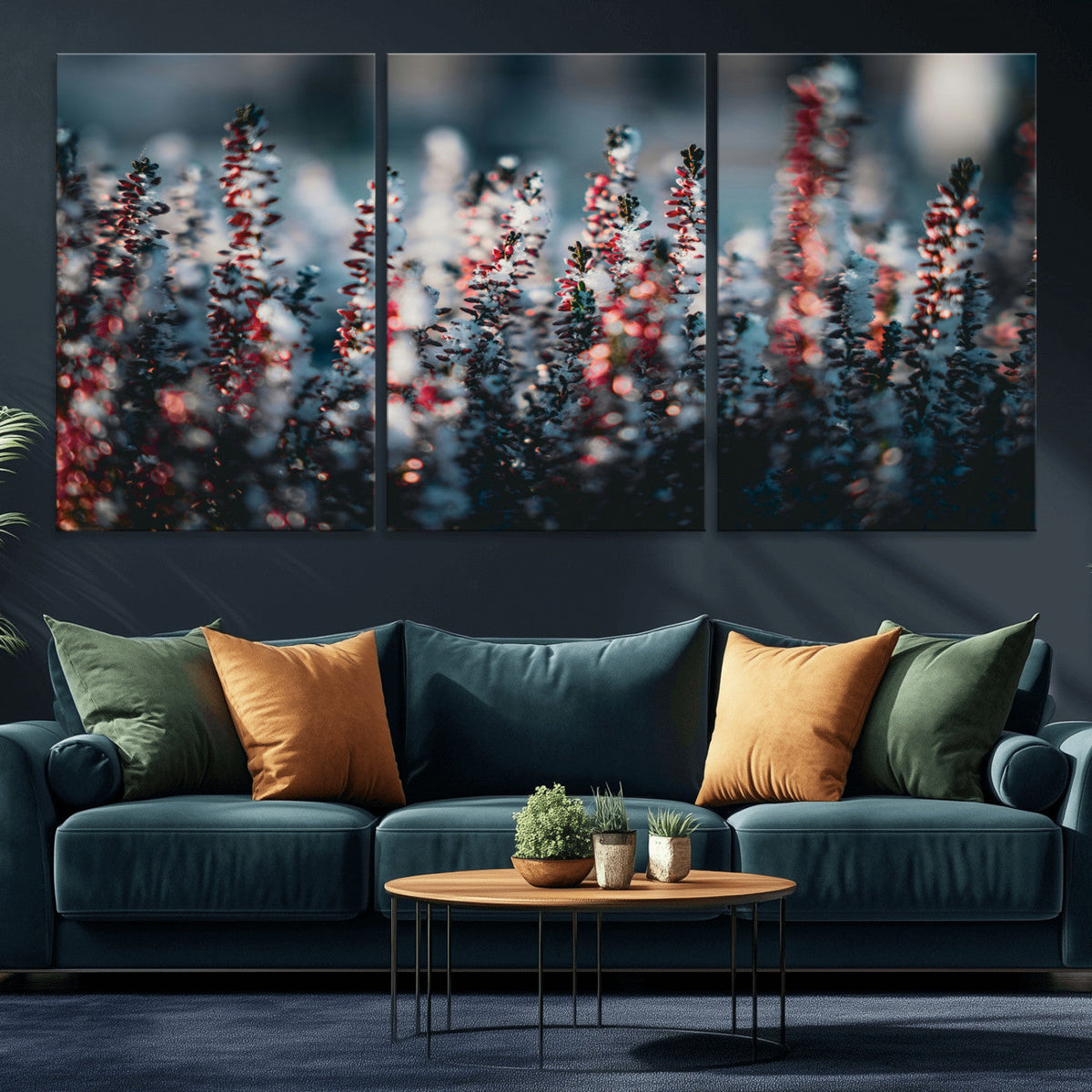Winter Heather Wall Art Canvas Print, Frosted Floral Nature