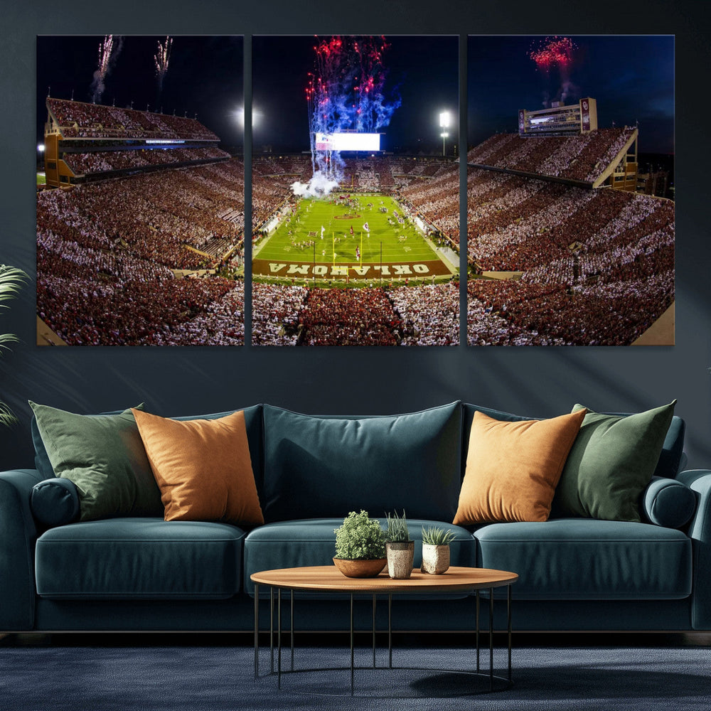 Oklahoma Memorial Stadium Wall Art Canvas Print – Oklahoma