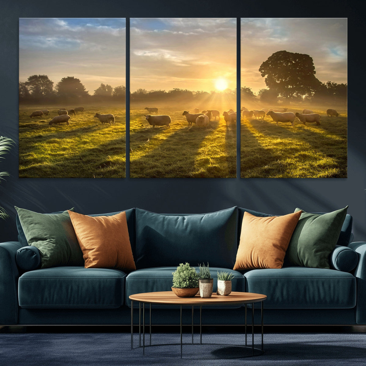 Sheep Wall Art Canvas Print – Rural Farm Animal Artwork