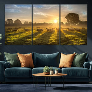 Sheep Wall Art Canvas Print – Rural Farm Animal Artwork