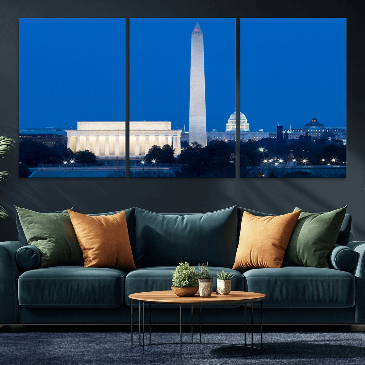 Washington DC Skyline Wall Art Canvas Print – Lincoln