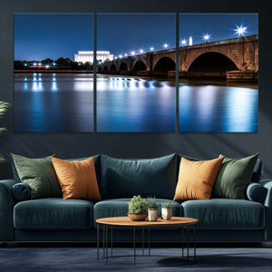 Washington DC Wall Art Canvas Print – Lincoln Memorial Night