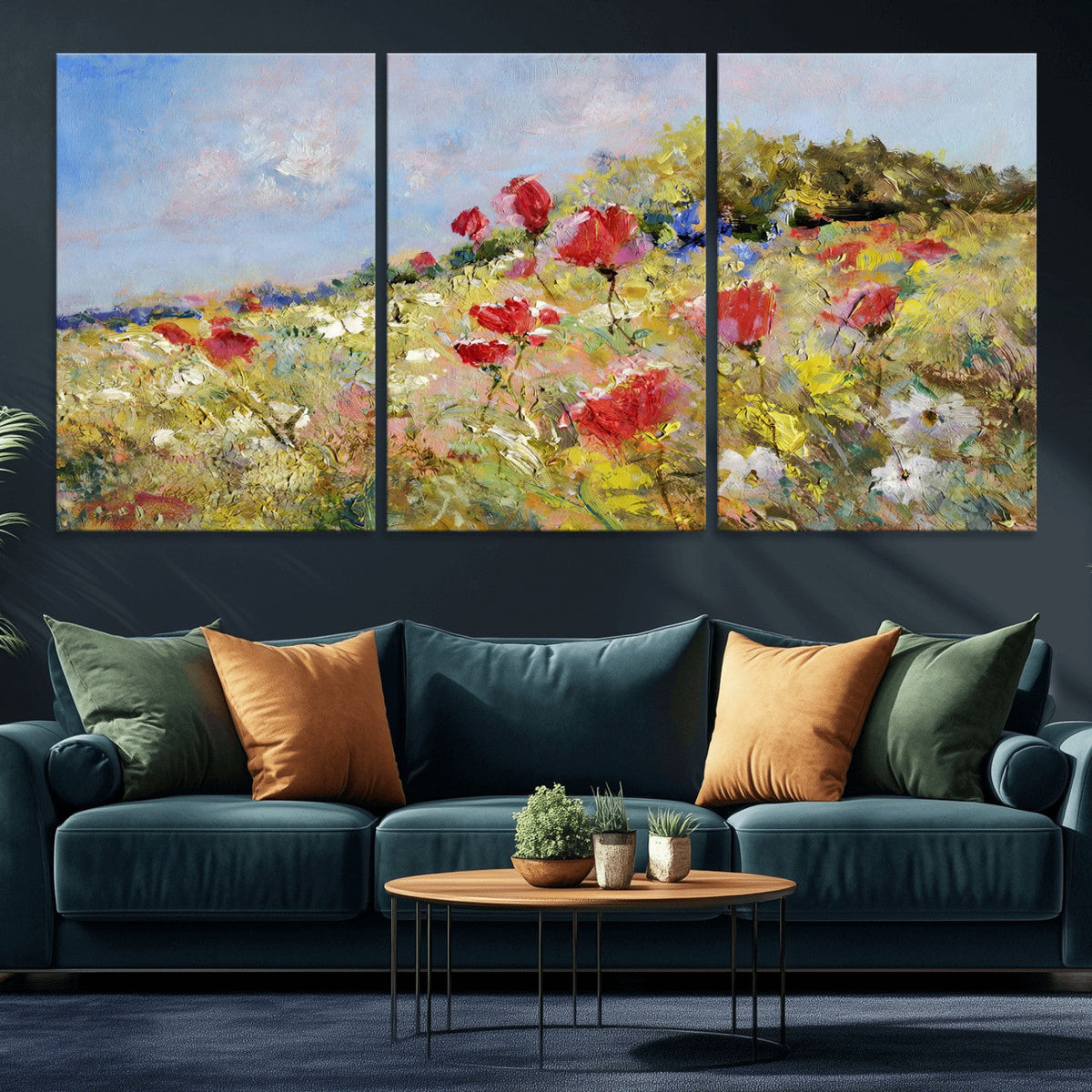 Abstract Mountain Landscape Wall Art Canvas Print – Textured