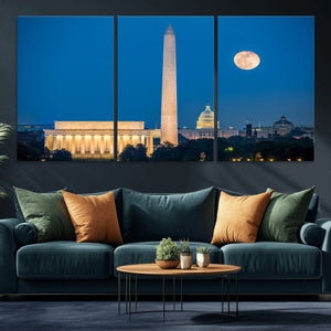 Washington DC Skyline Wall Art Canvas Print – Lincoln