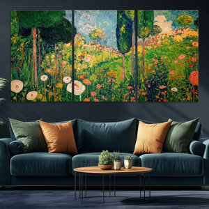 Gustav Klimt Boho Mountain Landscape Large Wall Art,