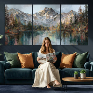 Drip Style Forest Lake Gold Art — Abstract Expressionist