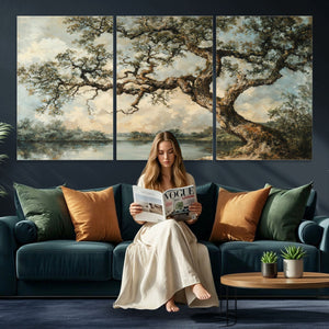 Old Oak Tree Canvas Wall Art, Turner Inspired Romantic