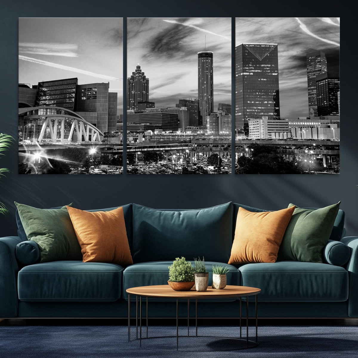 Black and White Atlanta Wall Art Canvas Print