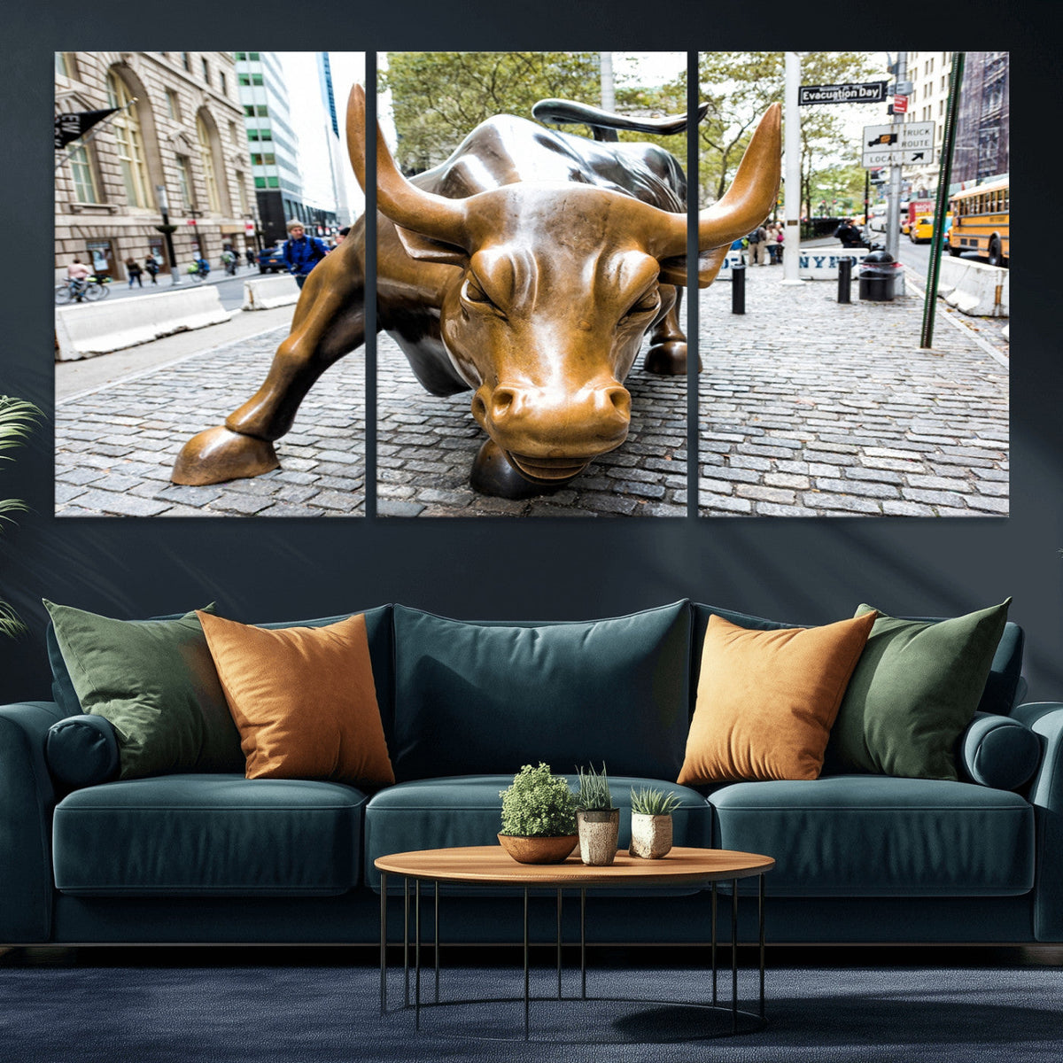 Charging Bull Wall Art Canvas Print