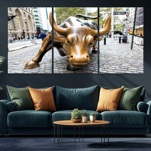 Charging Bull Wall Art Canvas Print
