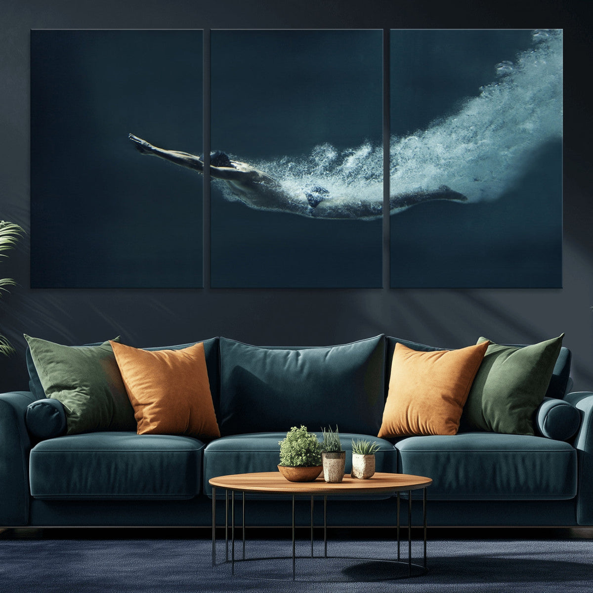 Swimmer Wall Art Canvas Print