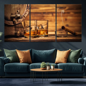 Rustic Whiskey and Barrel Canvas Print