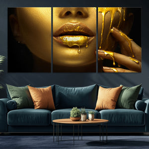 Gold and Women Wall Art Canvas Print