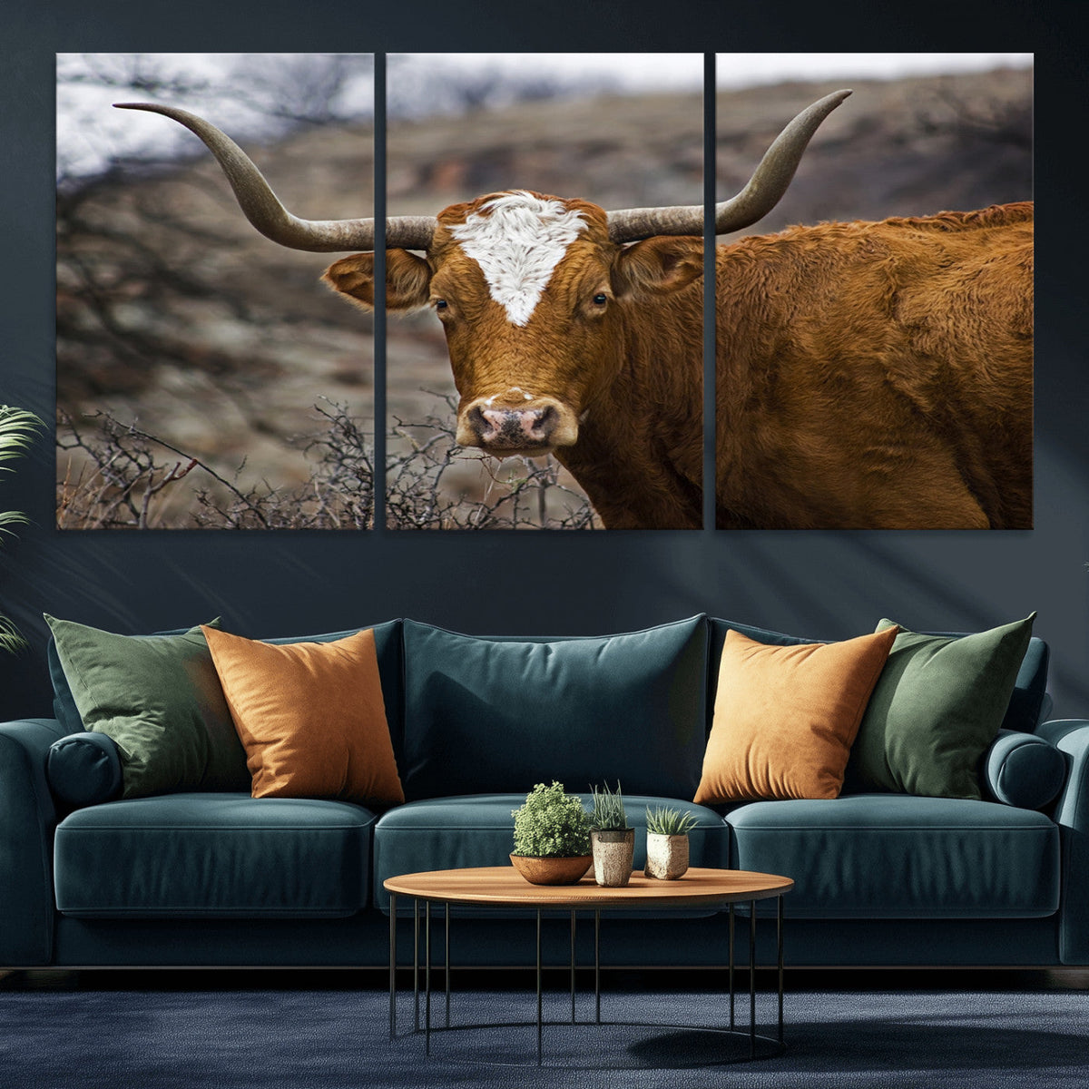 Texas Longhorn Canvas Wall Art - Longhorn Steer Canvas Wall