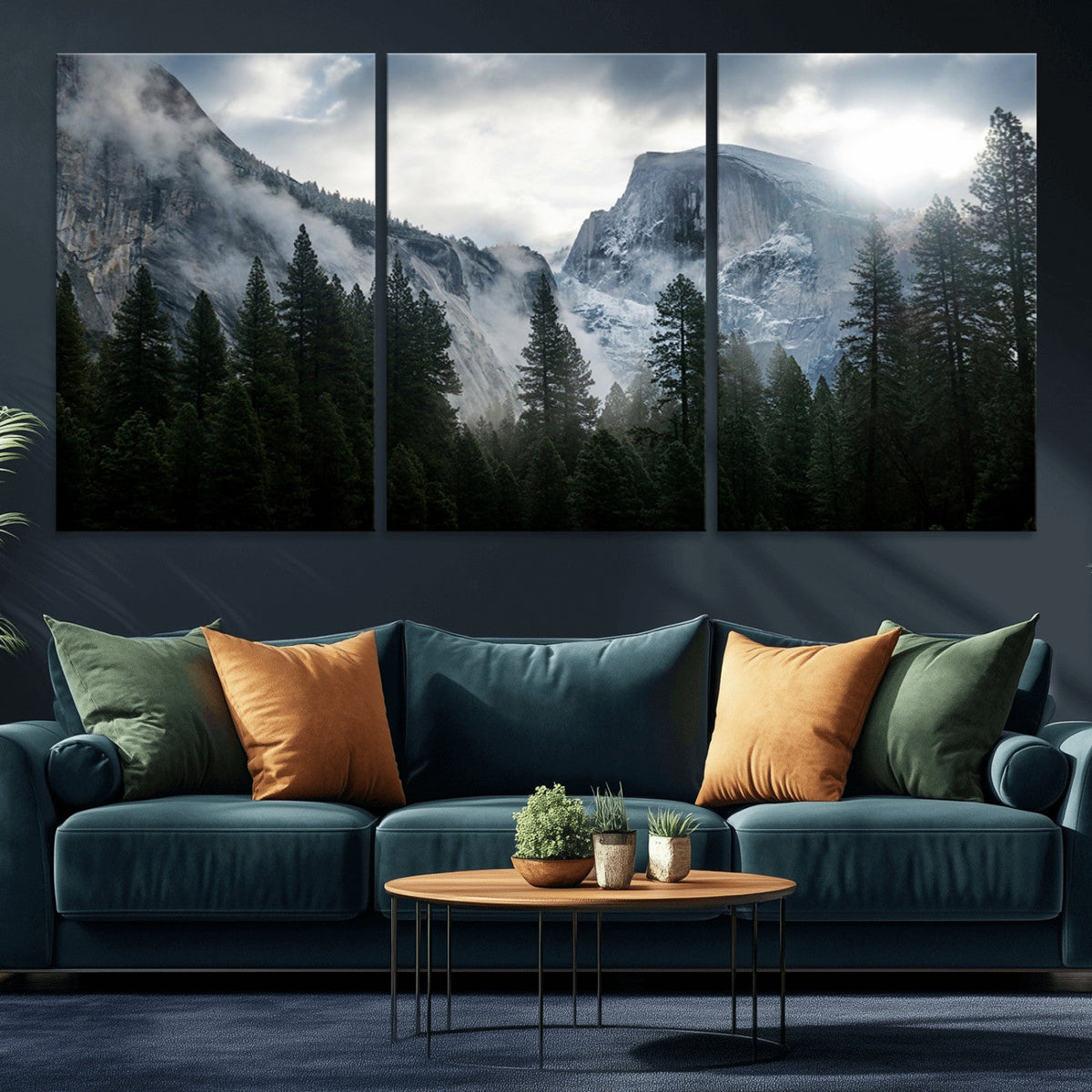 Yosemite National Park El Capitan Foggy Mountain Wall Art |