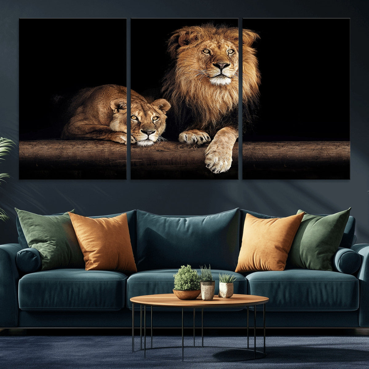 Lion Canvas Wall Art – Majestic Animal Print Artwork for