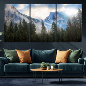 Half Dome Yosemite Calinia Wall Art Canvas Print El Capitan