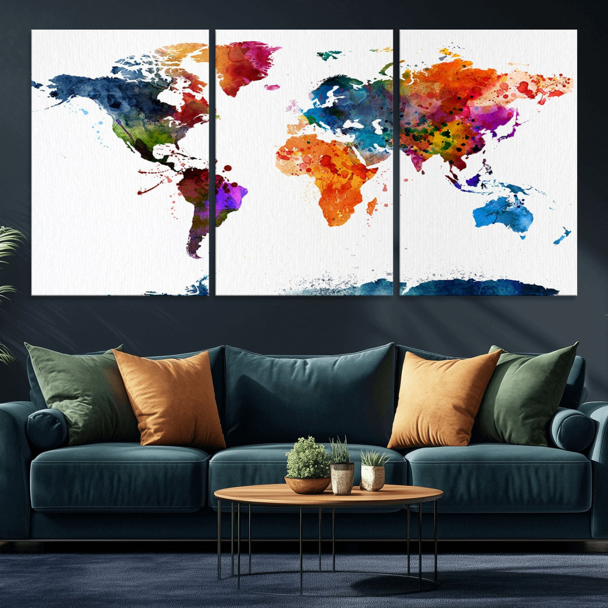 World Map Canvas Print – Detailed Map of the World Wall Art