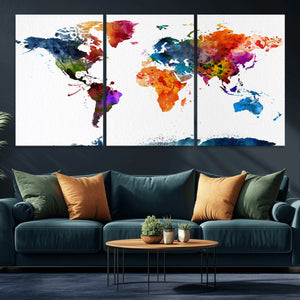 World Map Canvas Print – Detailed Map of the World Wall Art