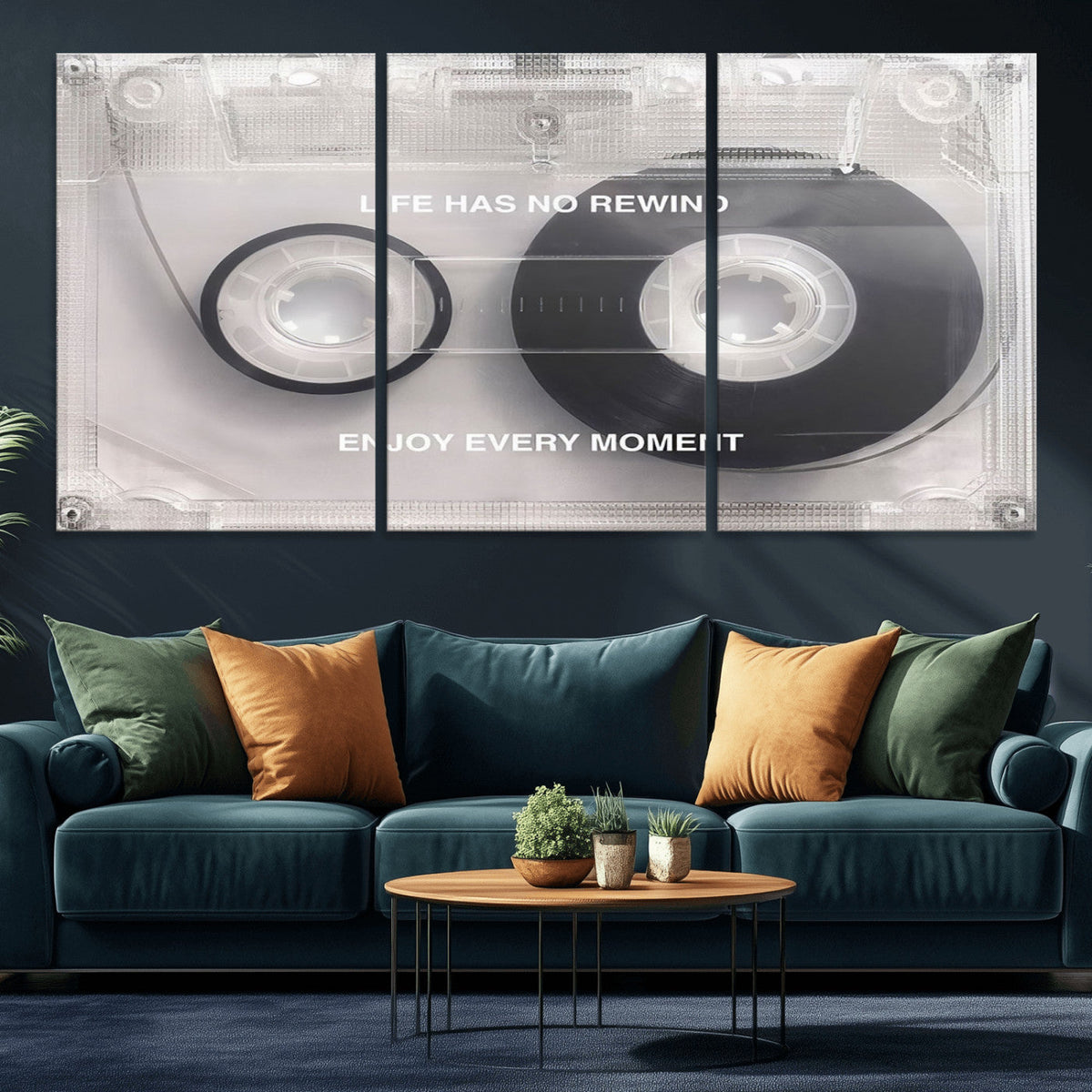 Vintage Cassette Tape Canvas Wall Art - Inspirational 'Life