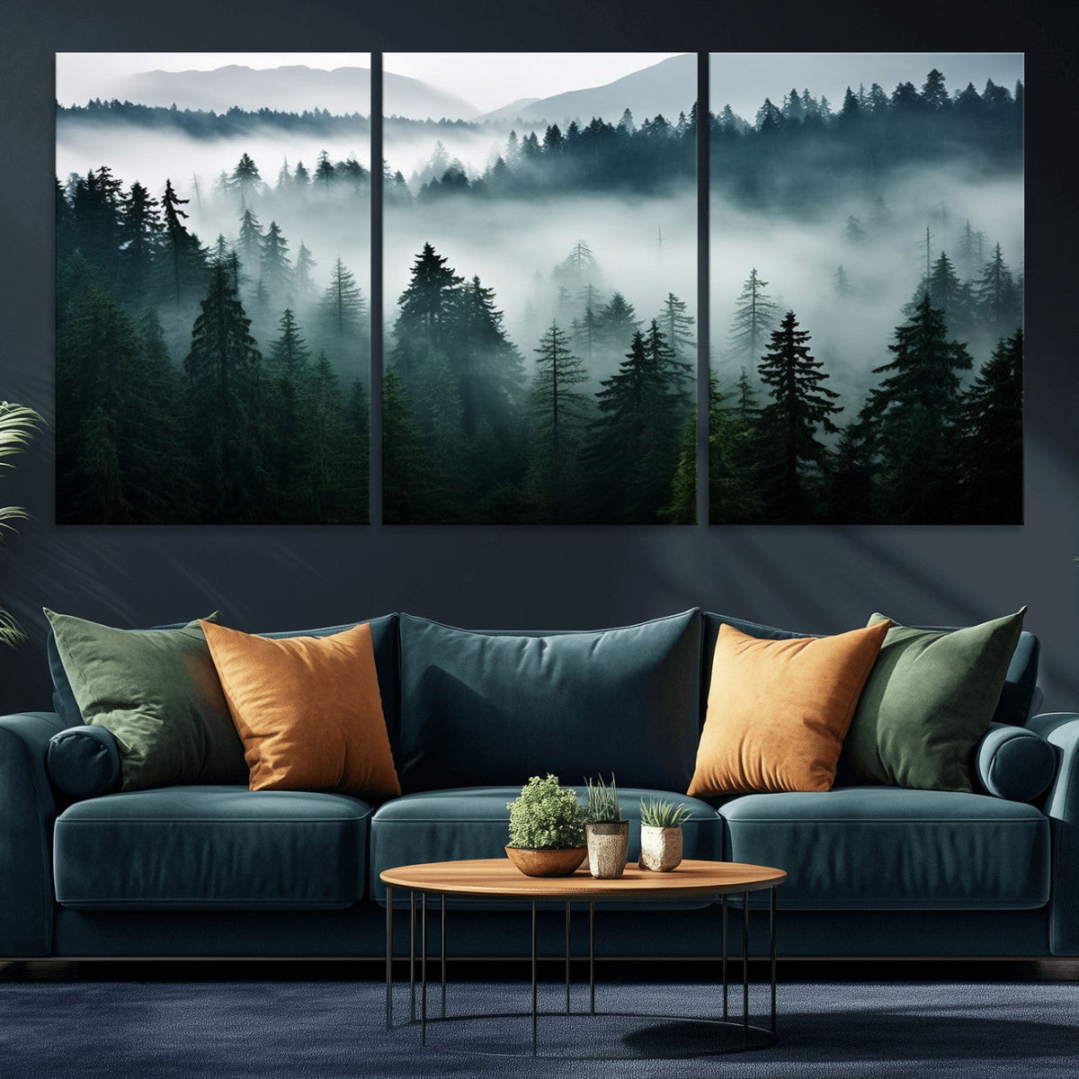Captivating Misty Forest Wall Art Canvas, Premium Canvas