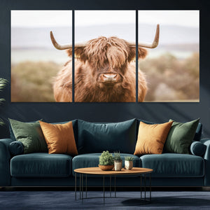 Scottish Serene Highland Cow Canvas Wall Art – Serene