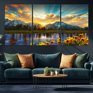 Grand Teton Park Sunrise Wall Art – Vibrant Landscape Canvas
