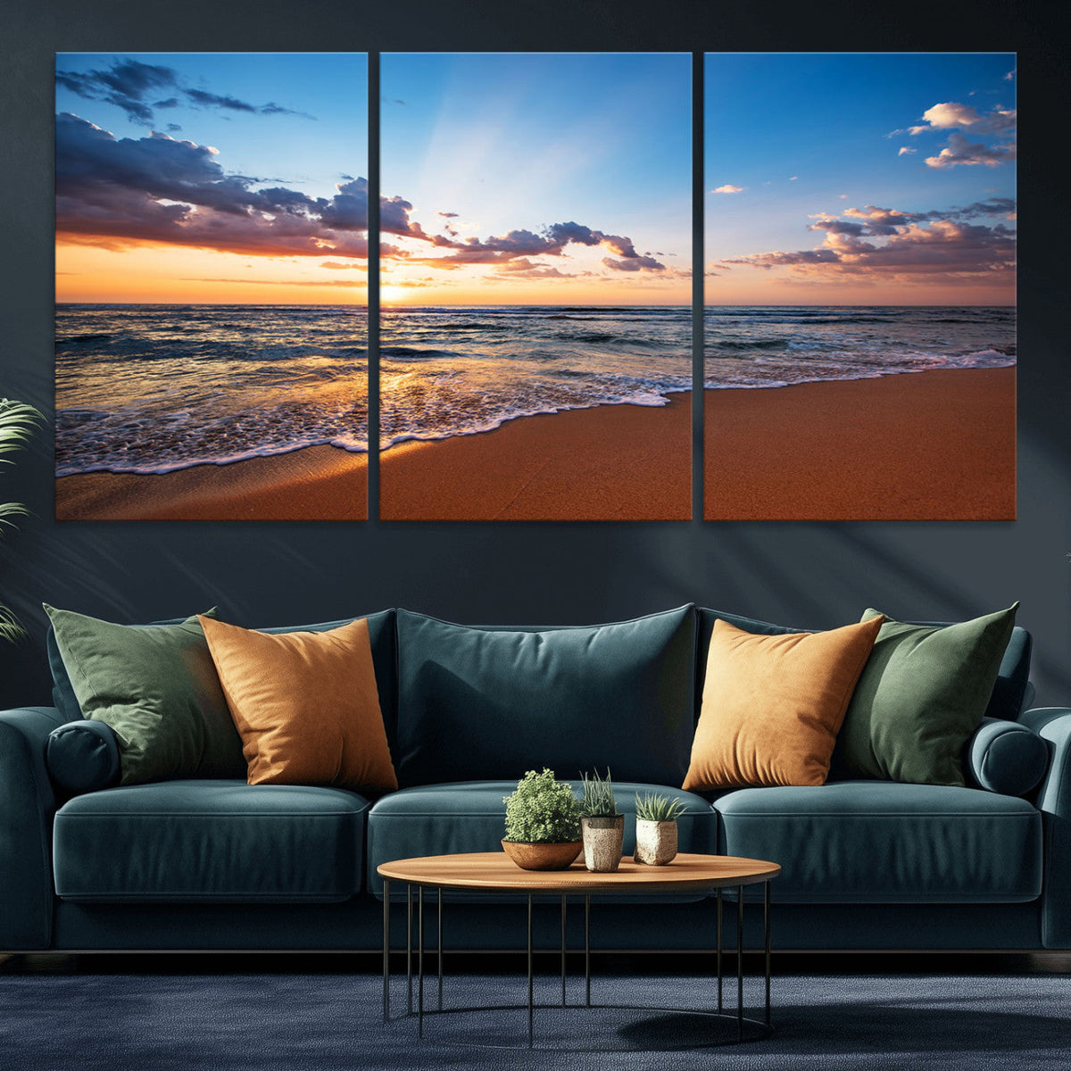 Golden Hour Beach Sunset Wall Art | Canvas Print | Ready to