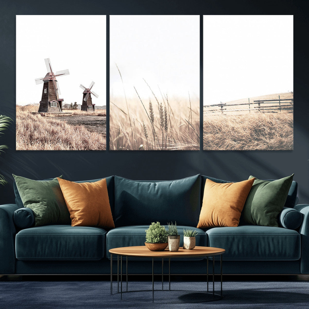 Farm Prints Set, Farmhouse Wall Art Canvas, Country House