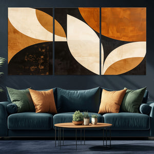 Geometric Abstract Wall Art Canvas Print, Mid Century Modern