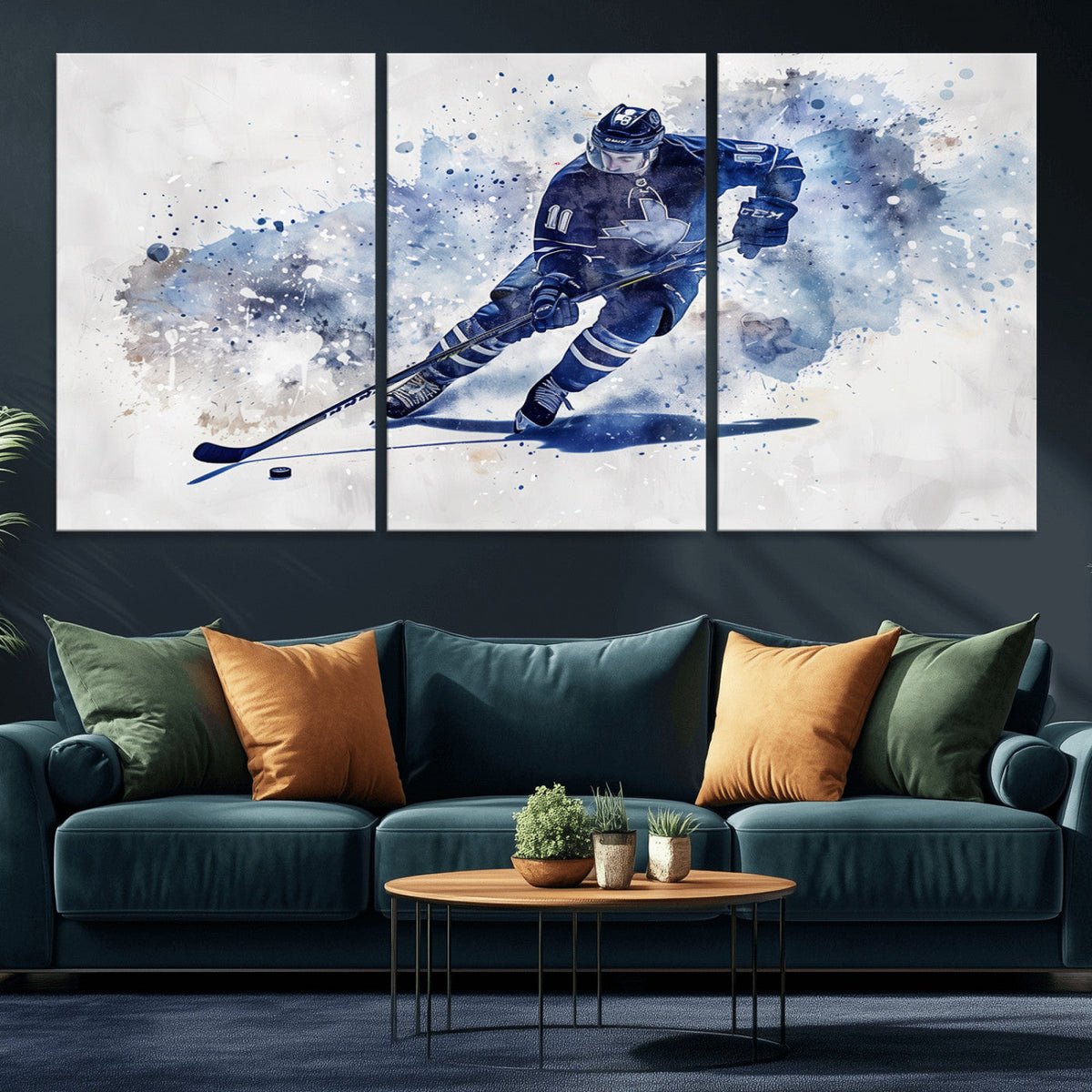 Hockey Player Wall Art Canvas Print - Sports-Inspired