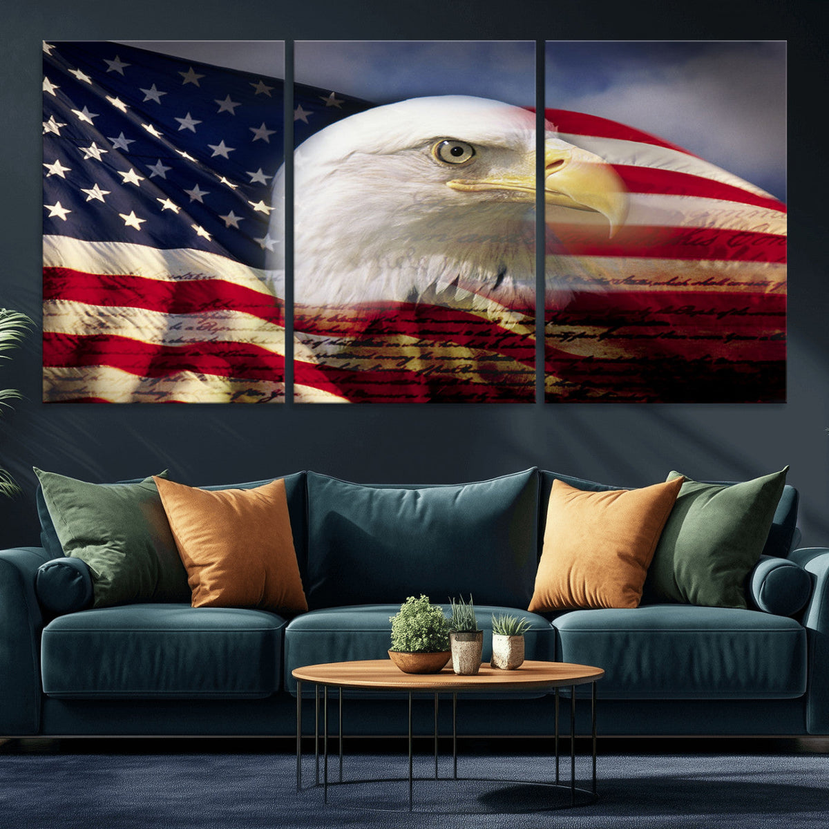 American Flag Eagle Symbol Wall Art, American Flag Eagle
